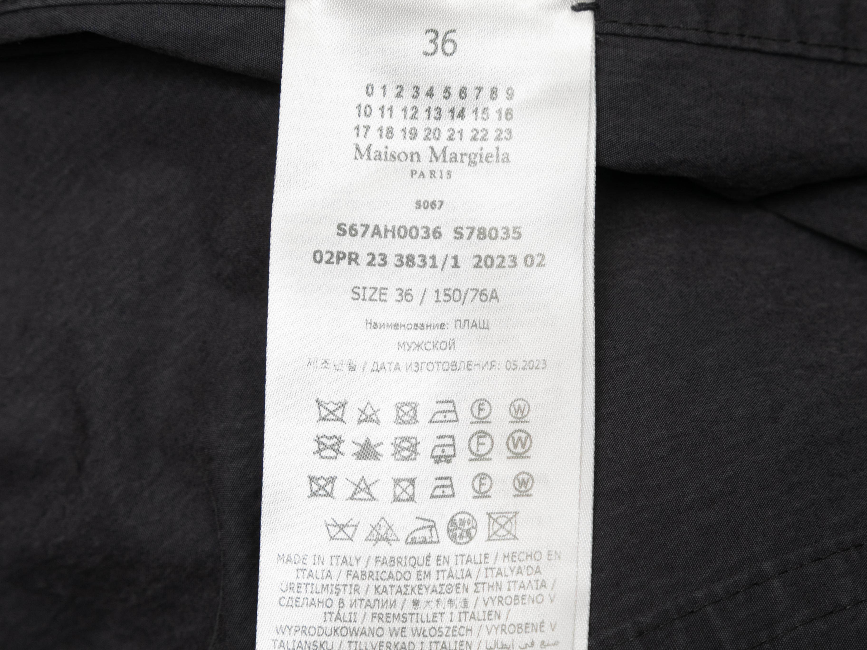Black Maison Margiela Long Belted Trench Coat Size EU 36 2