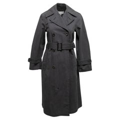 Black Maison Margiela Long Belted Trench Coat Size EU 36