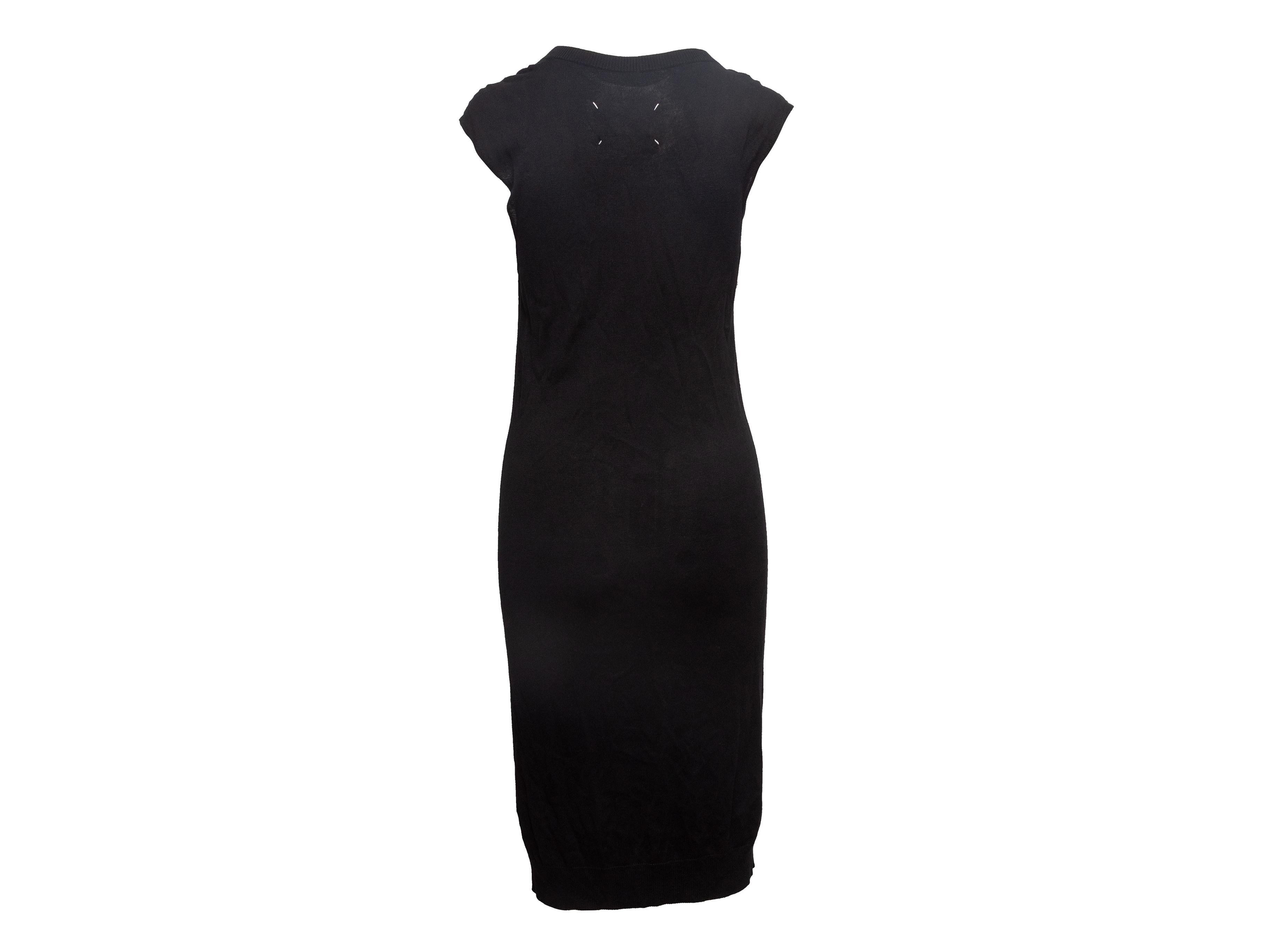 Noir Maison I.I.A. Robe sans manches à col en V Taille US L en vente 2