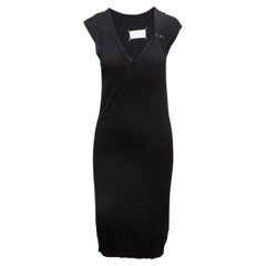 Vestido negro sin mangas con cuello en V Maison Margiela Talla US L