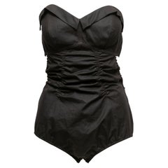 Black Maison Margiela Strapless Ruched Bodysuit Size EU 42