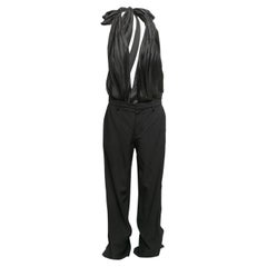 Schwarzer Maison Margiela Jumpsuit mit Träger aus Schurwollmischung in Schwarz, Größe EU 42
