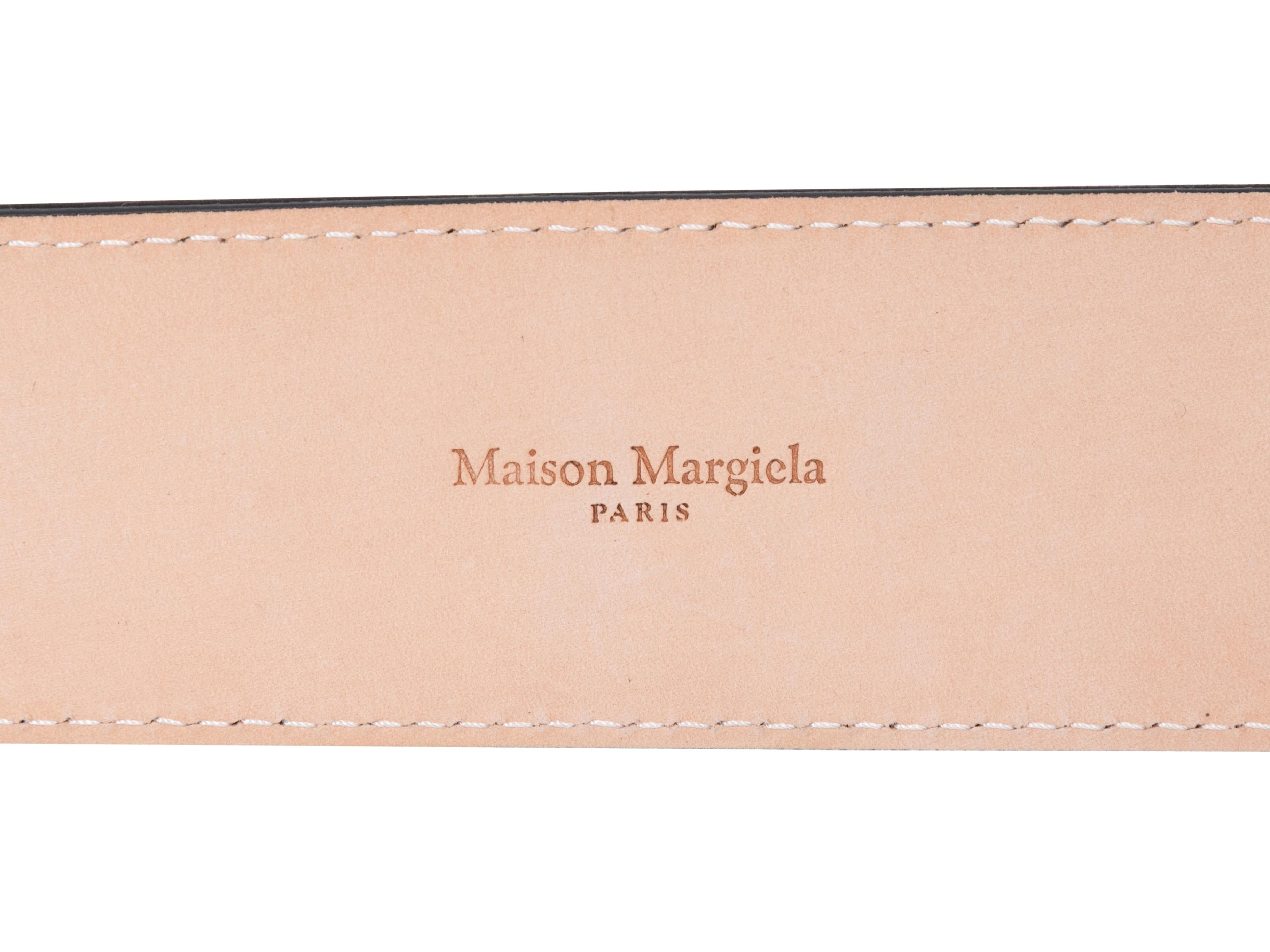Nero Cintura larga in pelle nera Maison Margiela Designer Taglia 80 in vendita