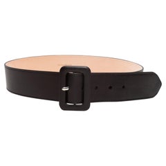 Black Maison Margiela Wide Leather Belt Designer Size 80