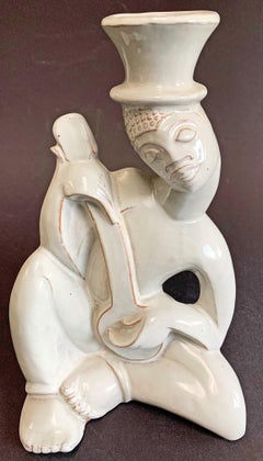 "Black Man with Banjo, " Rare Example of Social Realist Sculpture by Shearwater