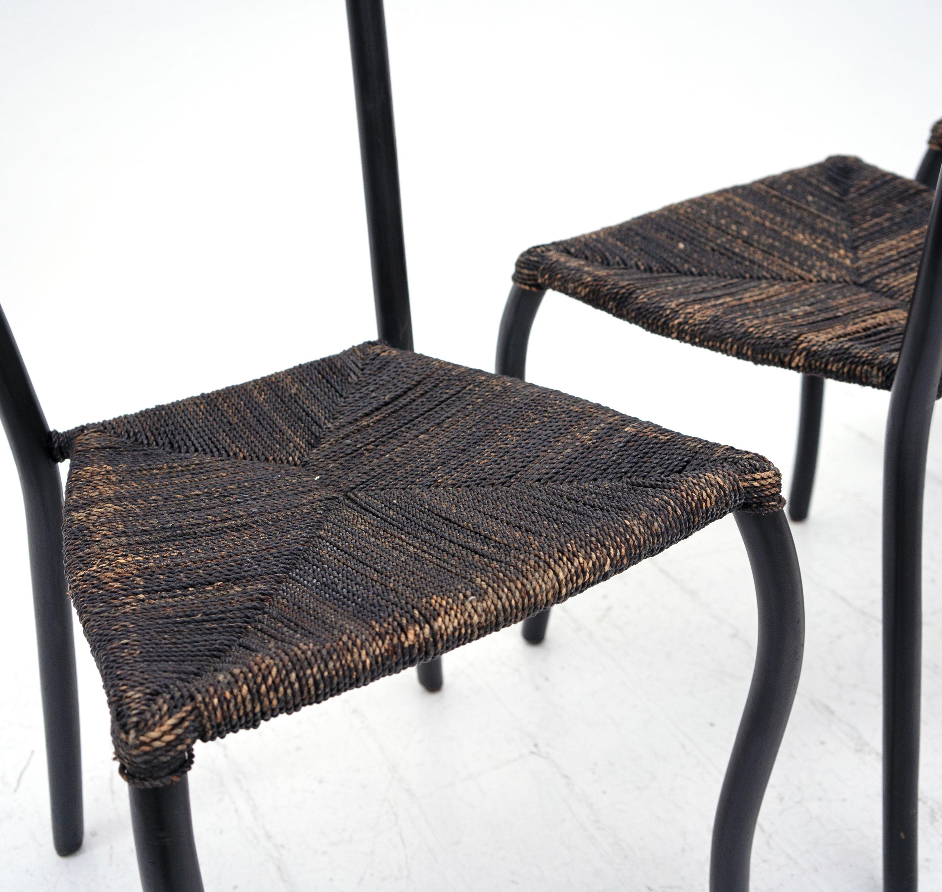Steel Black Manila Dining Chairs by Val Padilla for Conran, c.1980 For Sale