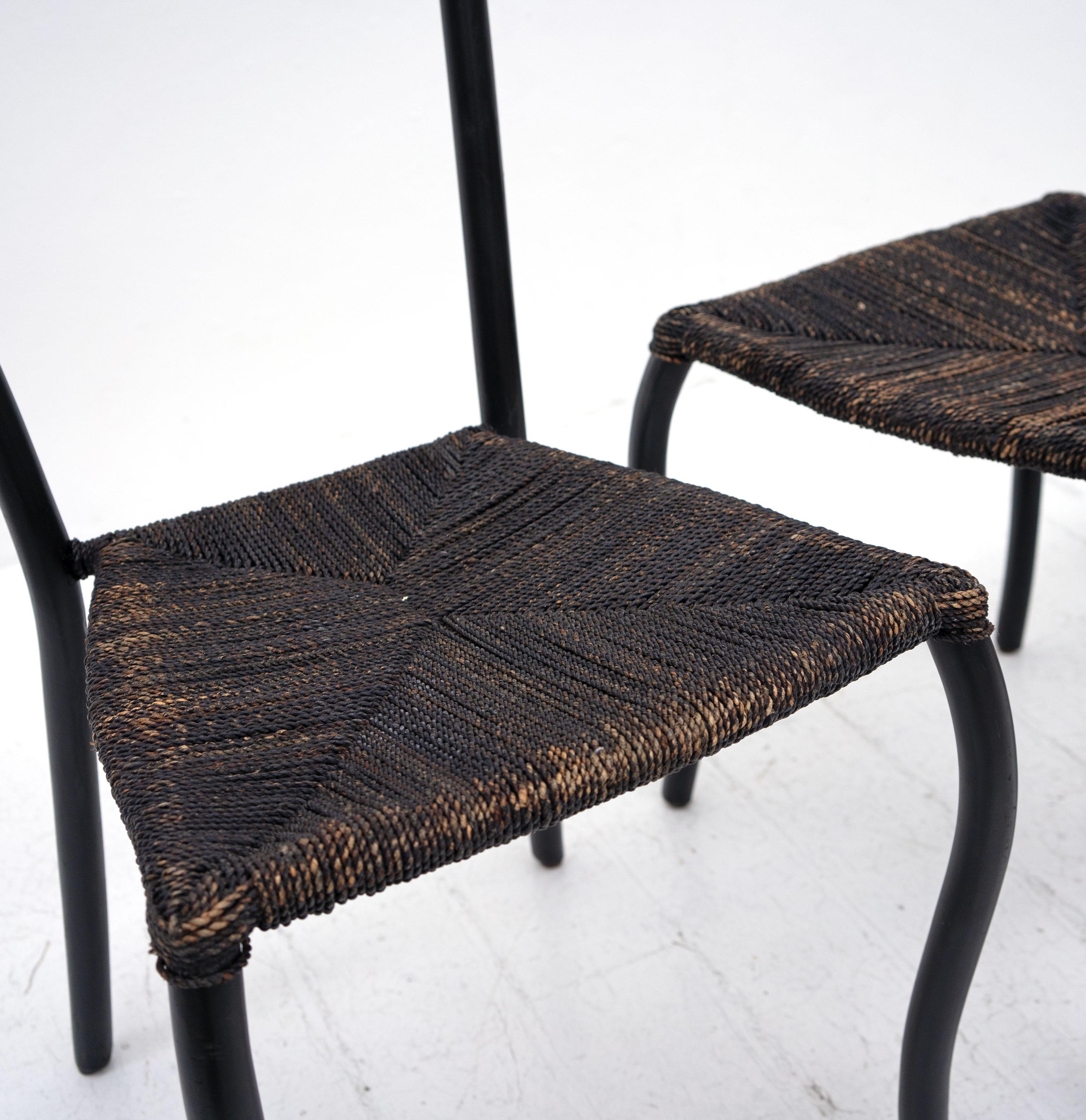Black Manila Dining Chairs by Val Padilla for Conran, c.1980 For Sale 1