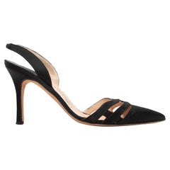 Manolo Blahnik nero con gabbia e pompe taglia 38,5