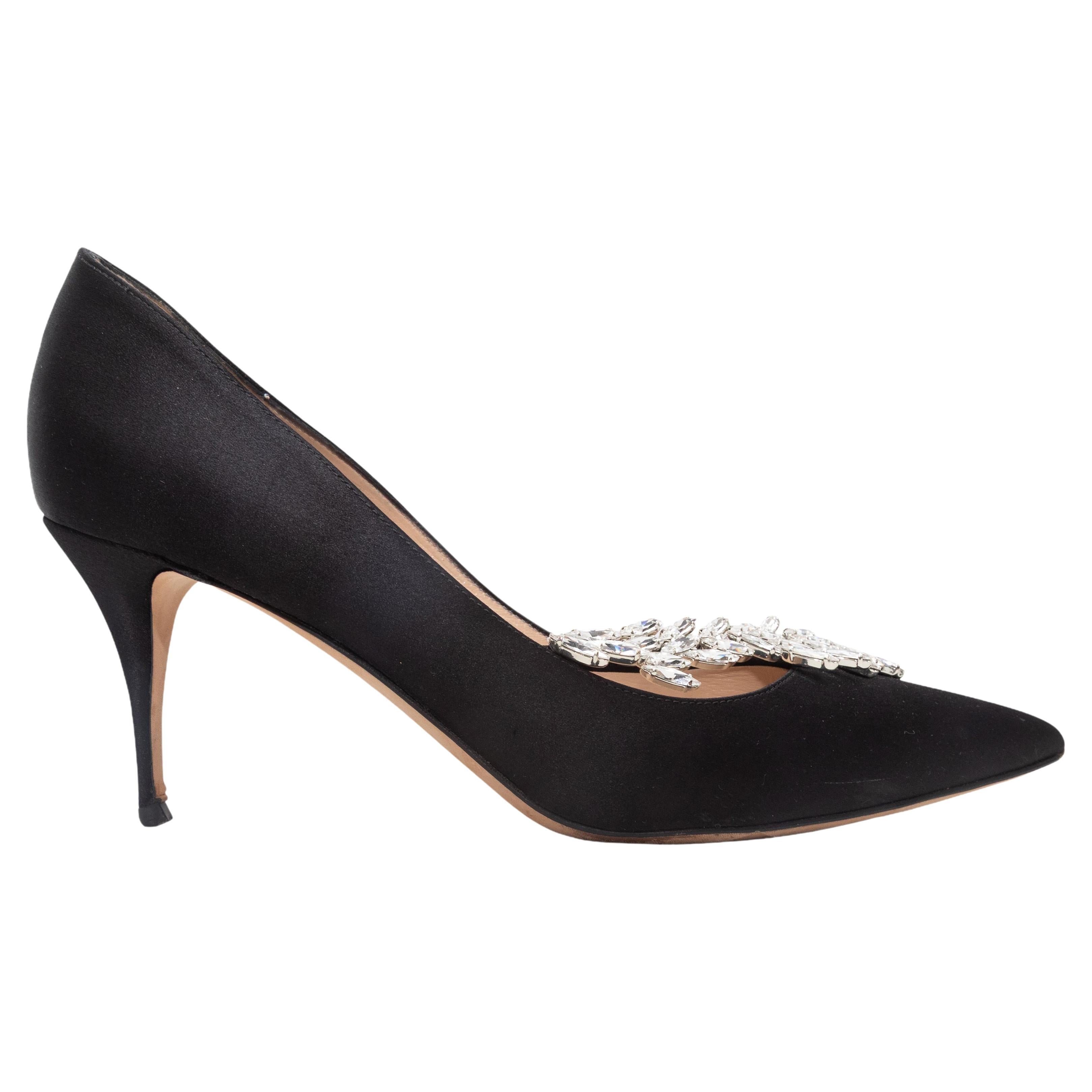 Escarpins noirs Manolo Blahnik Nadira avec ornements Taille 41