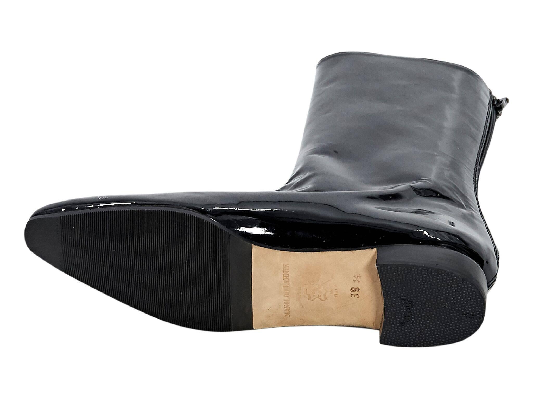 Women's Black Manolo Blahnik Patent Leather Boots