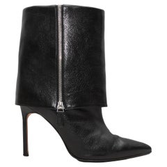 Nero Manolo Blahnik Stivali a punta con tacco pieghevole Taglia 40