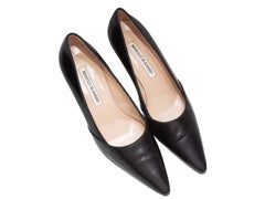 Black Manolo Blahnik Pointed-Toe Pumps