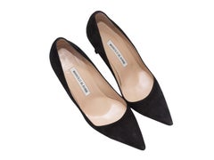 Manolo Blahnik nero a punta in pelle scamosciata Taglia 39