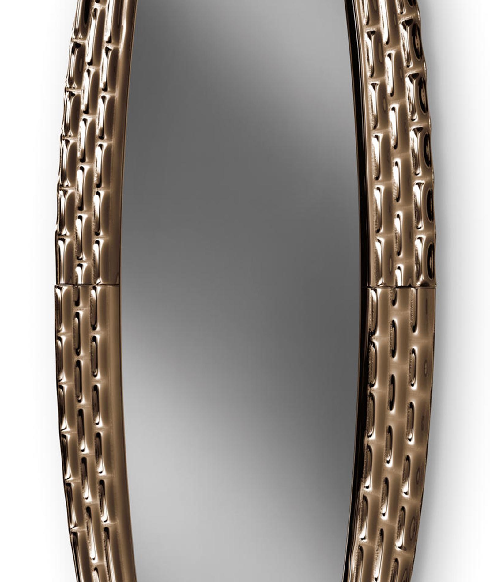 Black Manor Oval Mirror For Sale 3