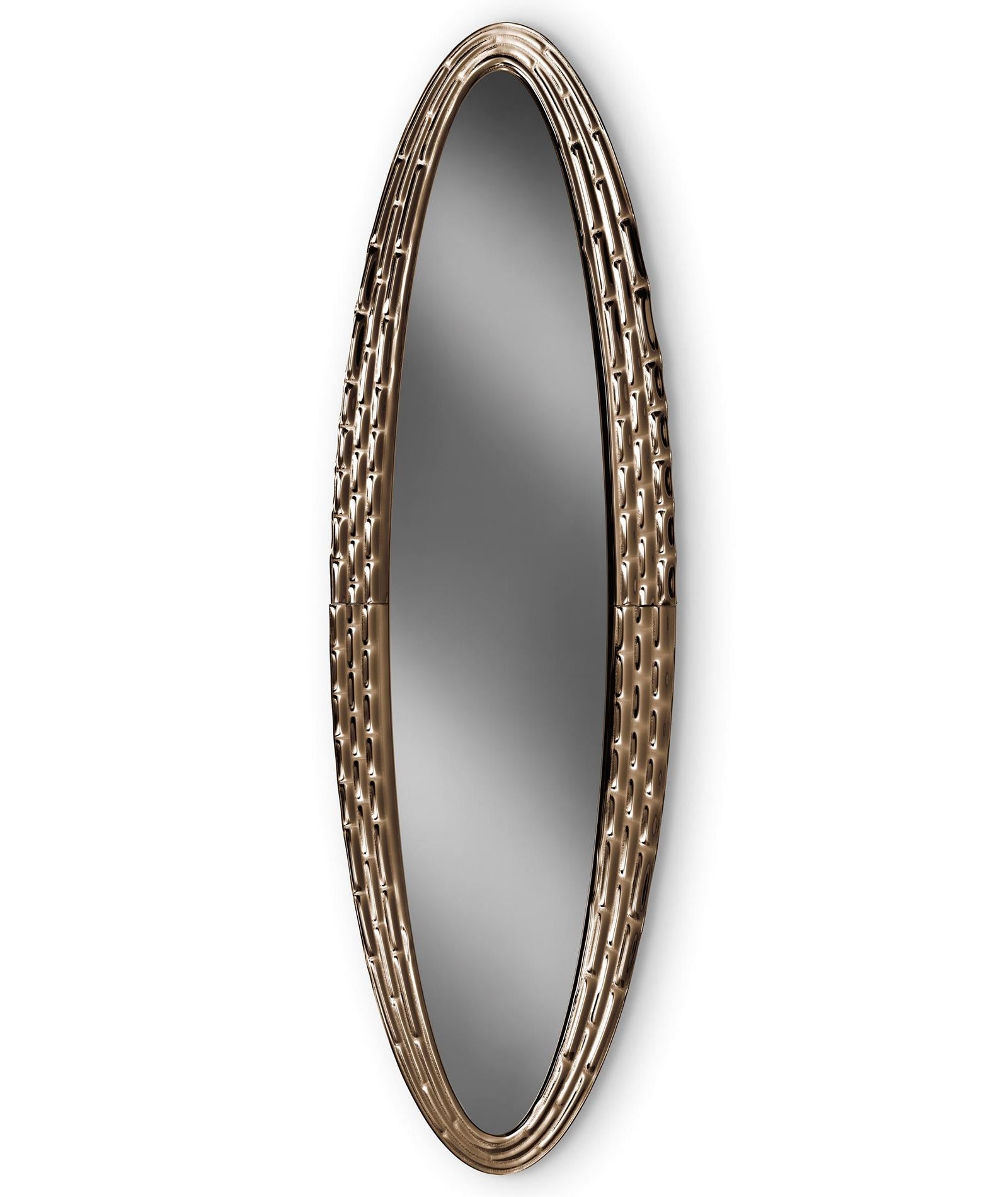 Black Manor Oval Mirror For Sale 1