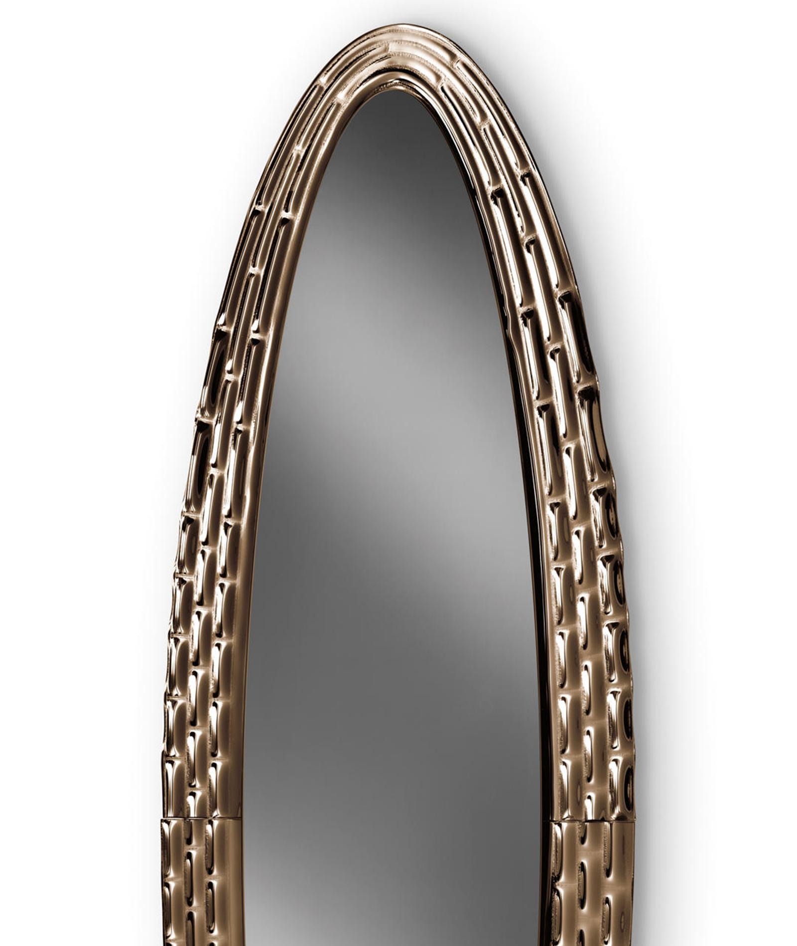 Black Manor Oval Mirror For Sale 2