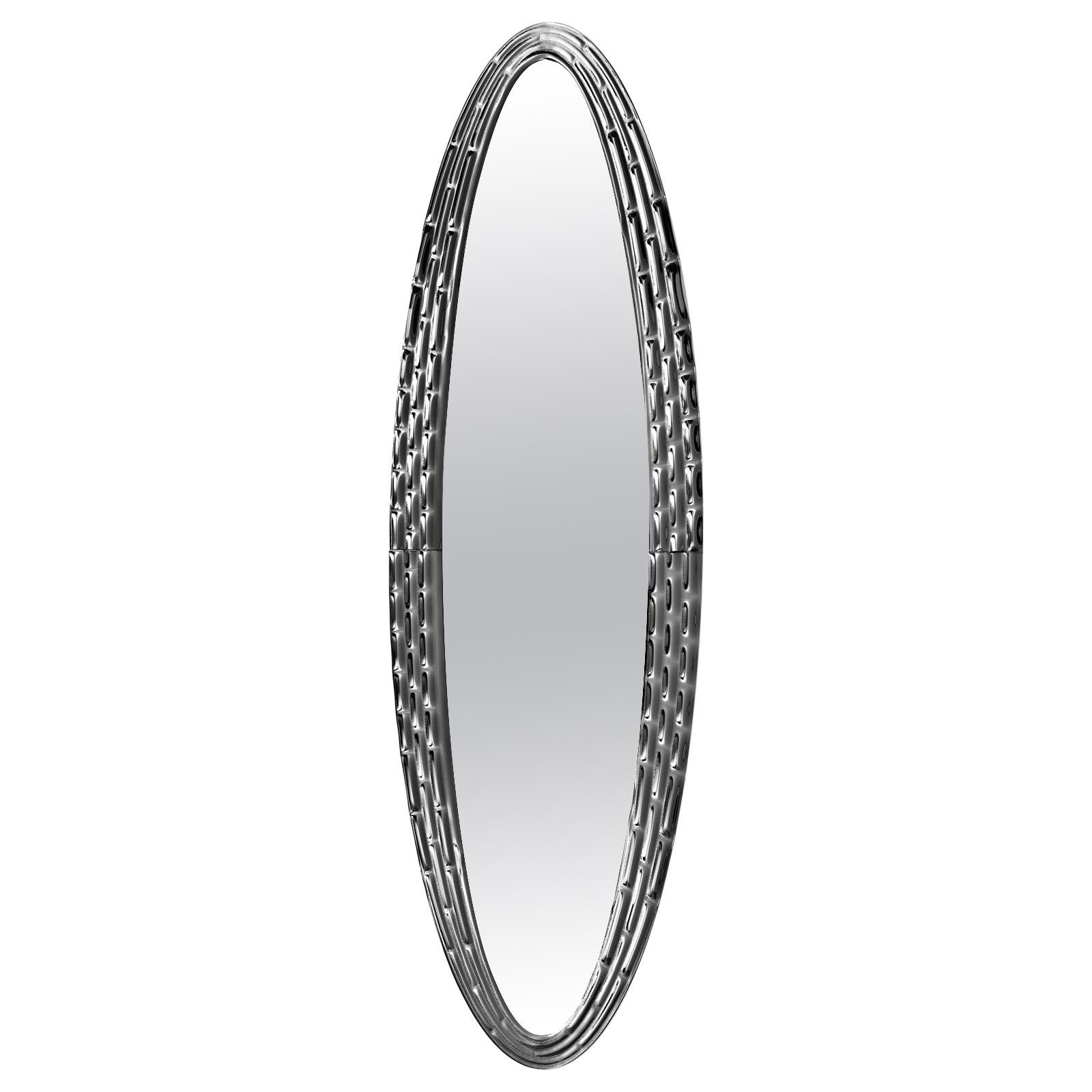 Black Manor Oval Mirror For Sale