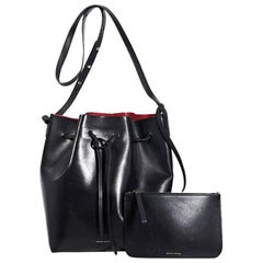 Black Mansur Gavriel Leather Bucket Bag
