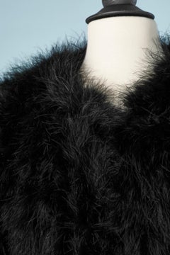 Black Marabout feather edge to edge jacket Jin Diao Fur