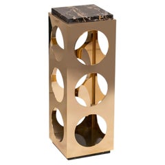 Black Marble & 18K Stoplight Side Table