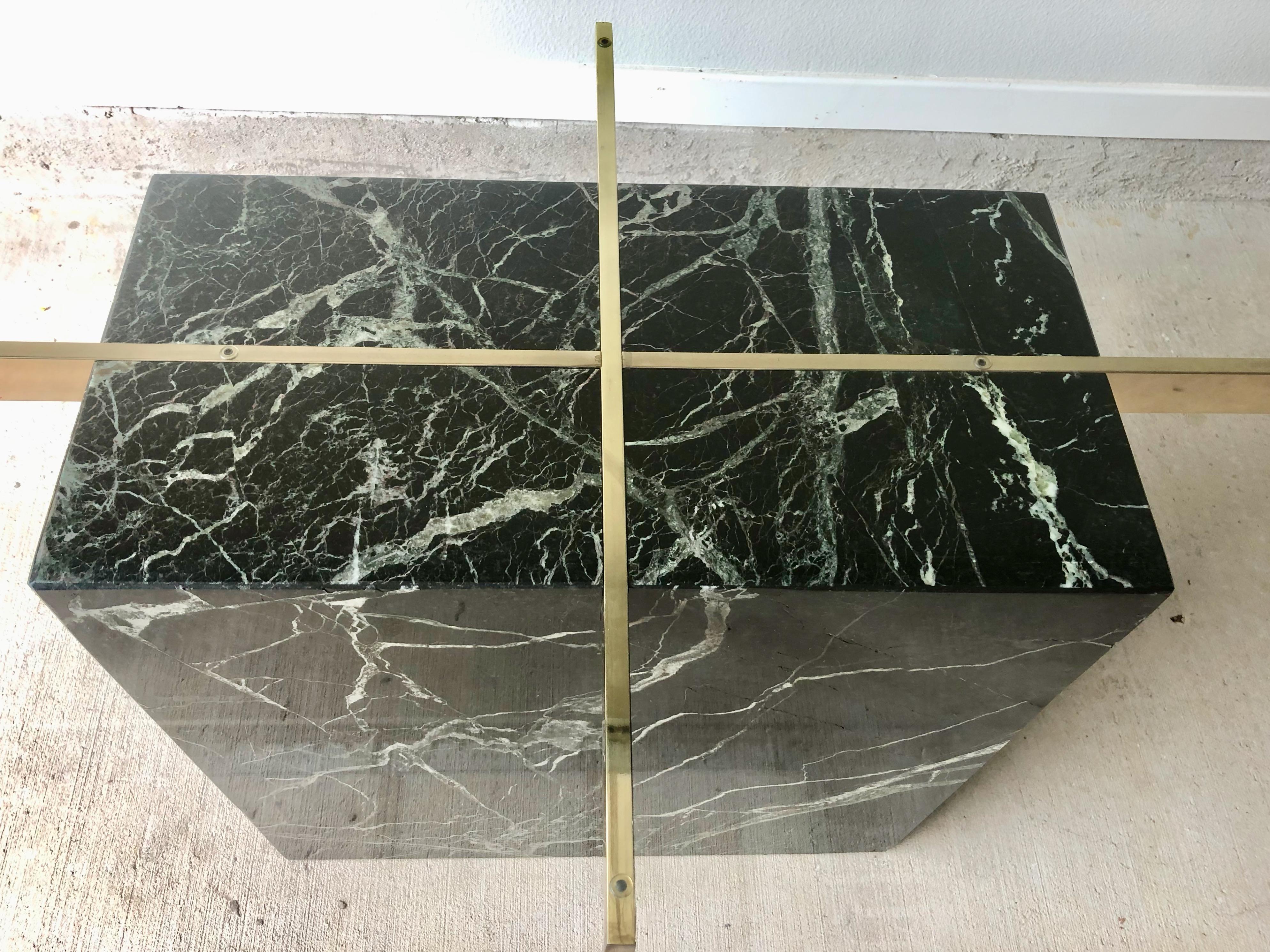 20th Century Black Marble and Brass Artedi Dining Table