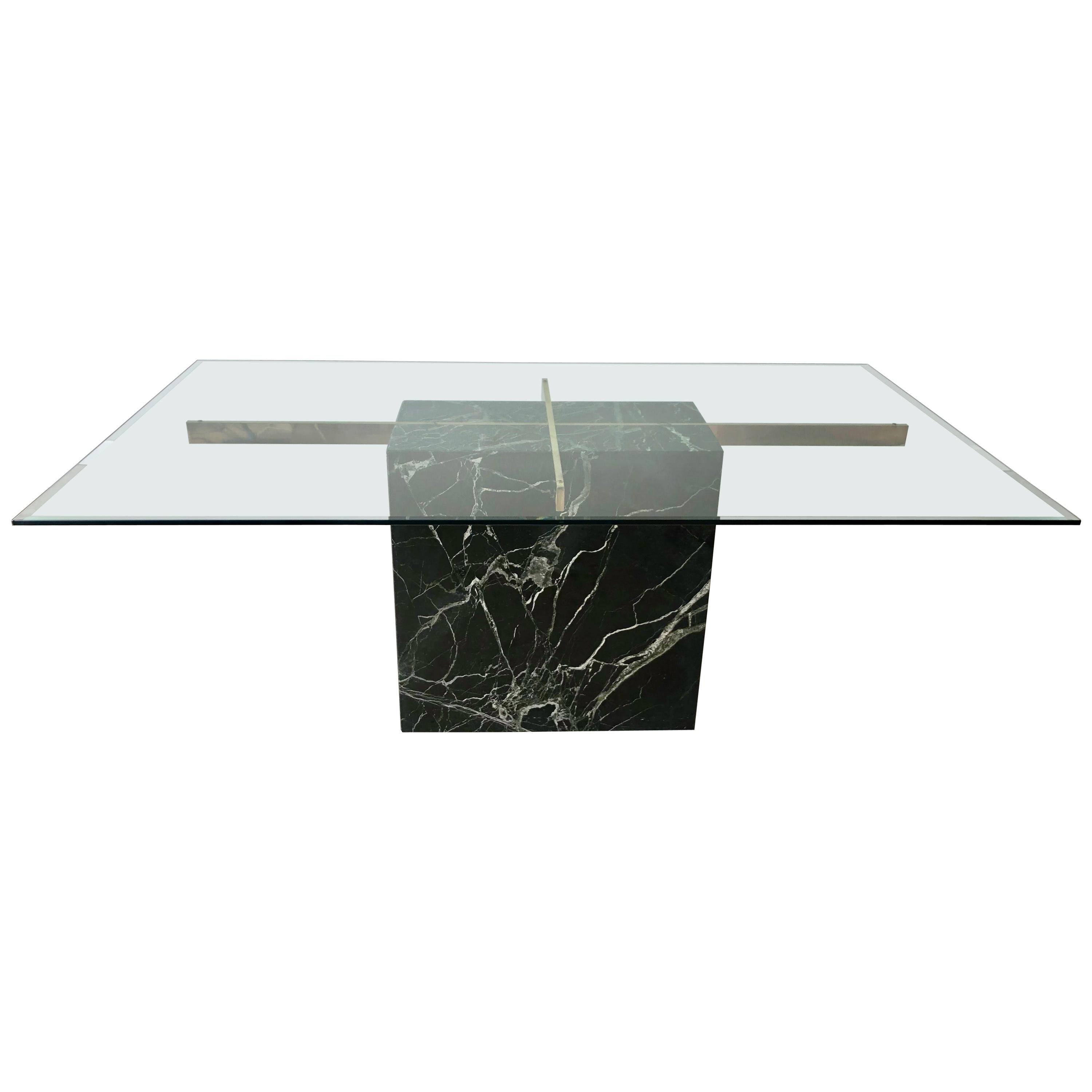 Black Marble and Brass Artedi Dining Table