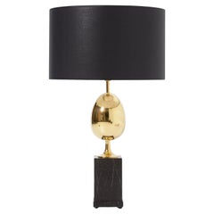 Black Marble and Brass Table Lamp