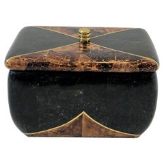 Black Marble and Coconut Shell Box by Maitland Smith