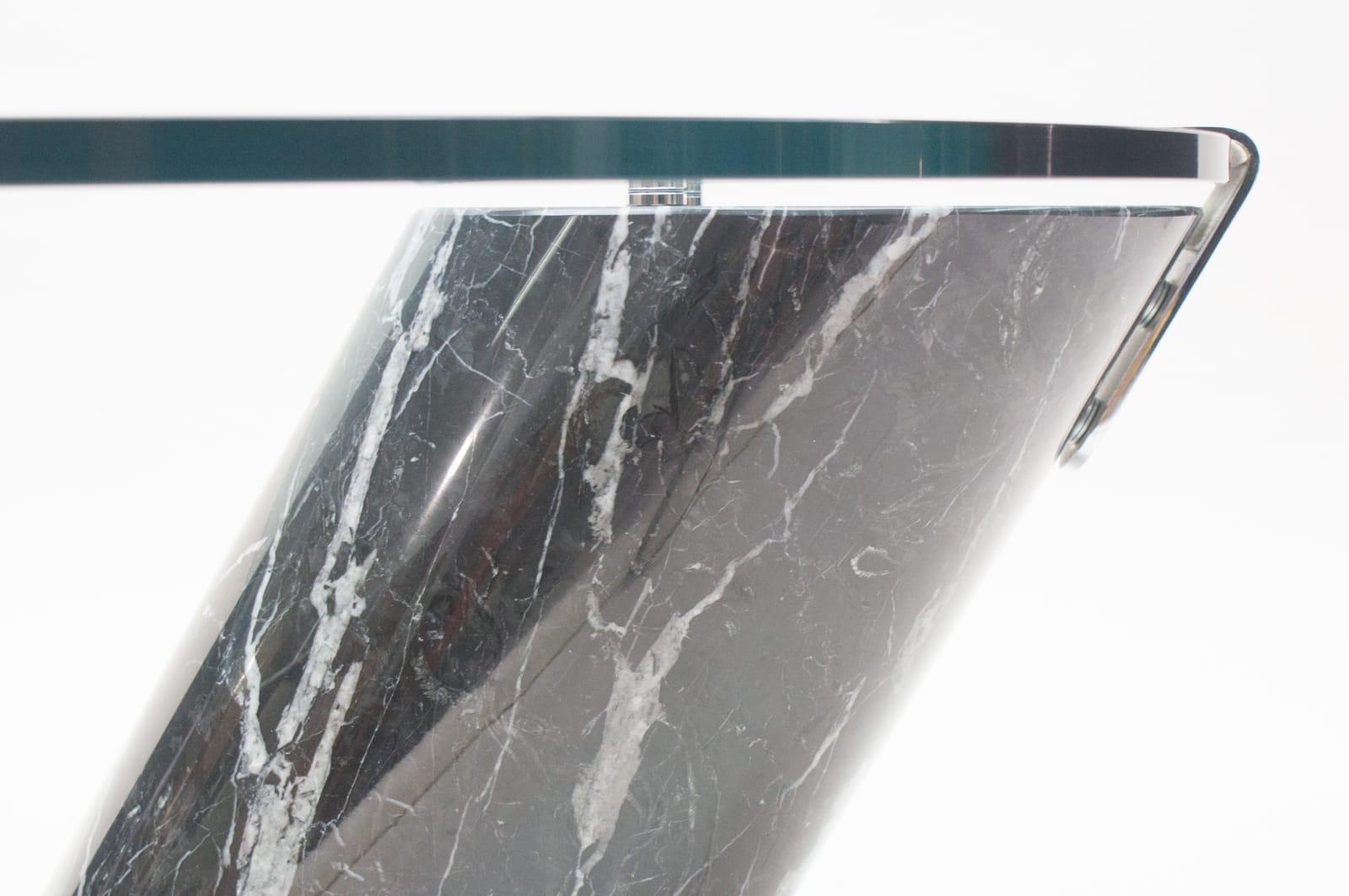 Black Marble and Glass Coffee Table Model K1000 by Team Form for Ronald Schmitt 6