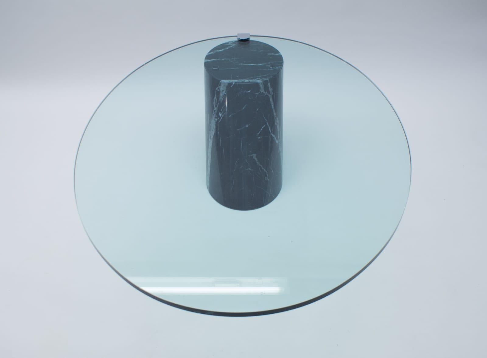 Black Marble and Glass Coffee Table Model K1000 by Team Form for Ronald Schmitt 7