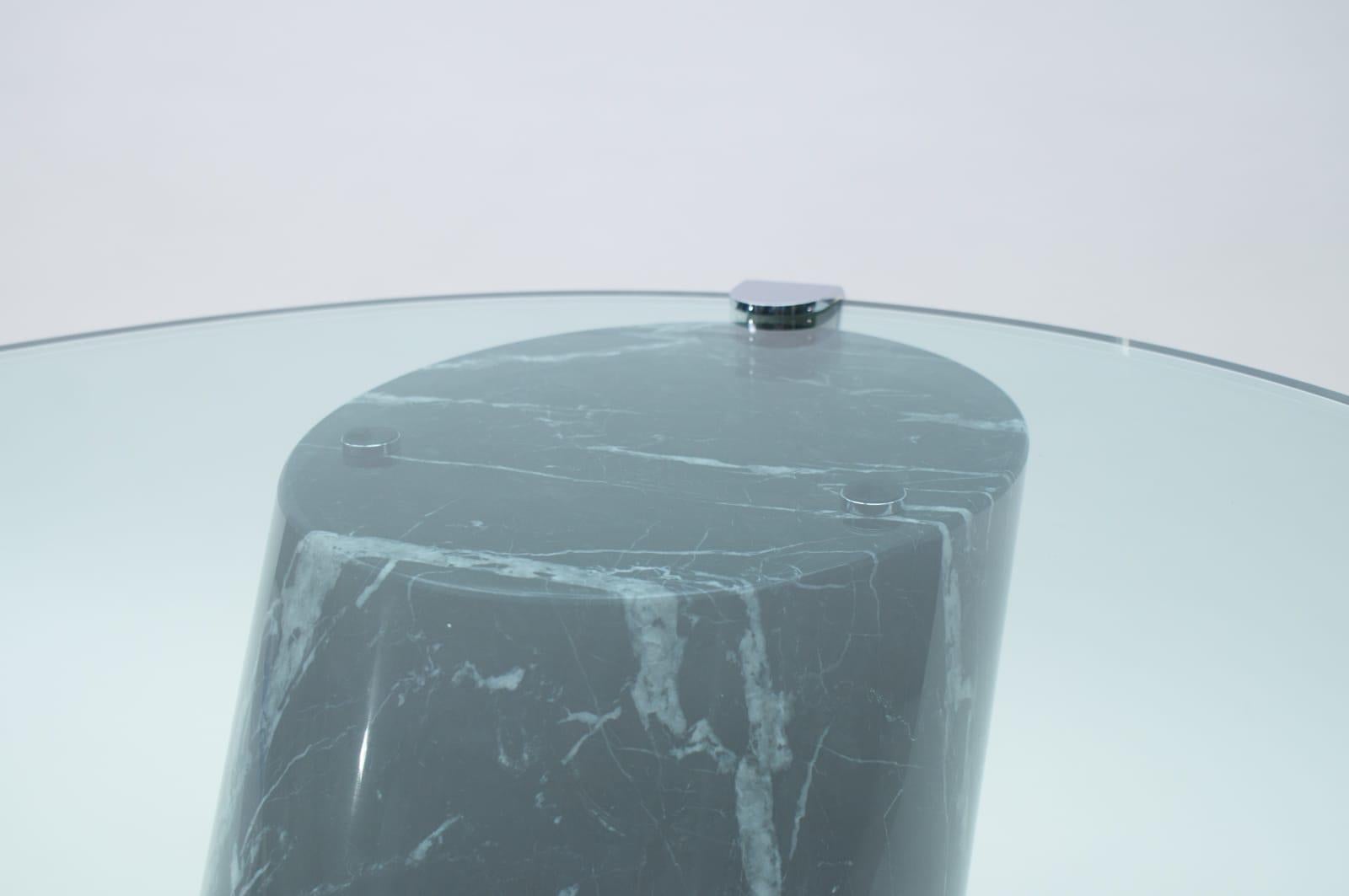 Black Marble and Glass Coffee Table Model K1000 by Team Form for Ronald Schmitt 8