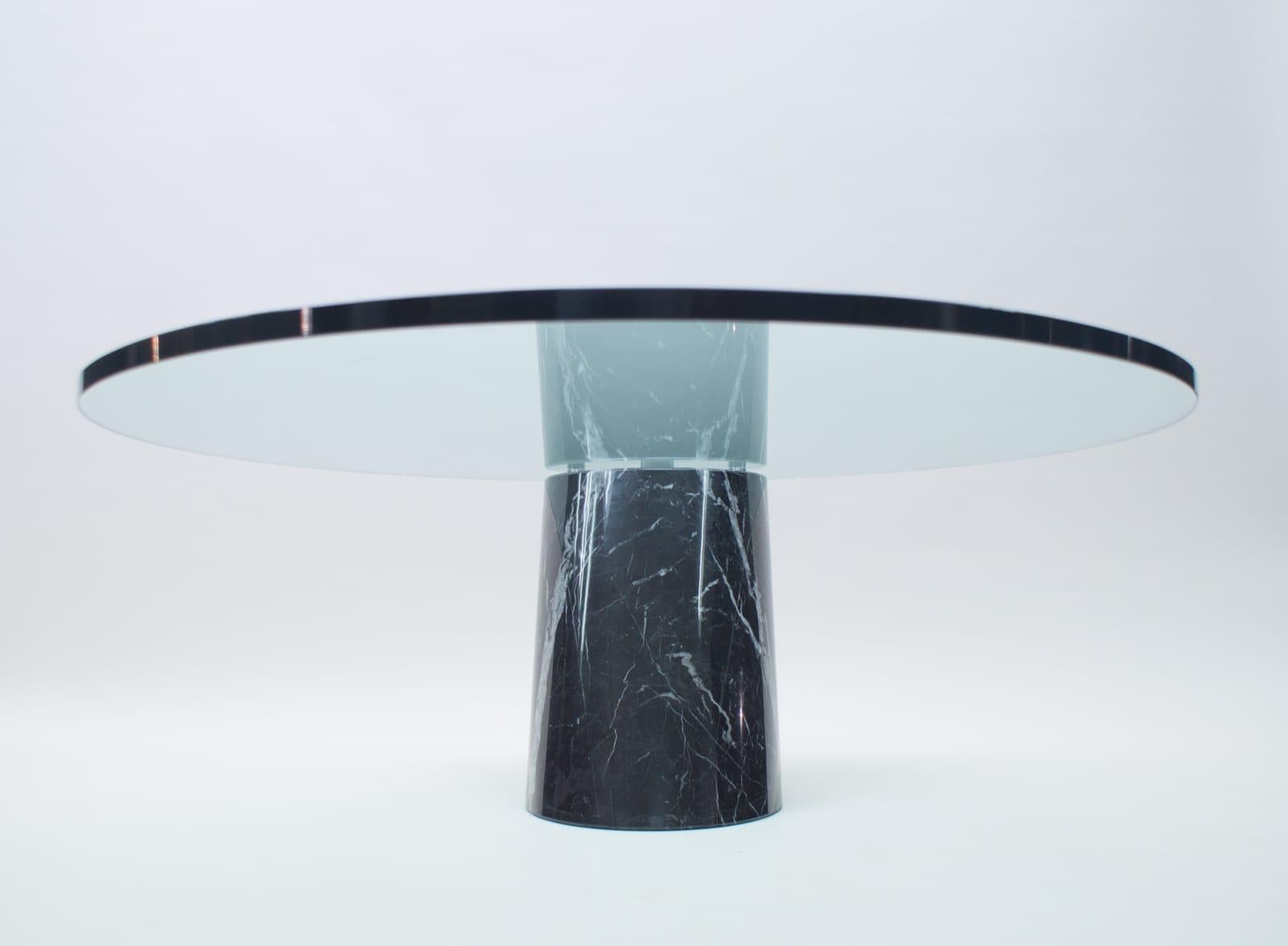 Late 20th Century Black Marble and Glass Coffee Table Model K1000 by Team Form for Ronald Schmitt
