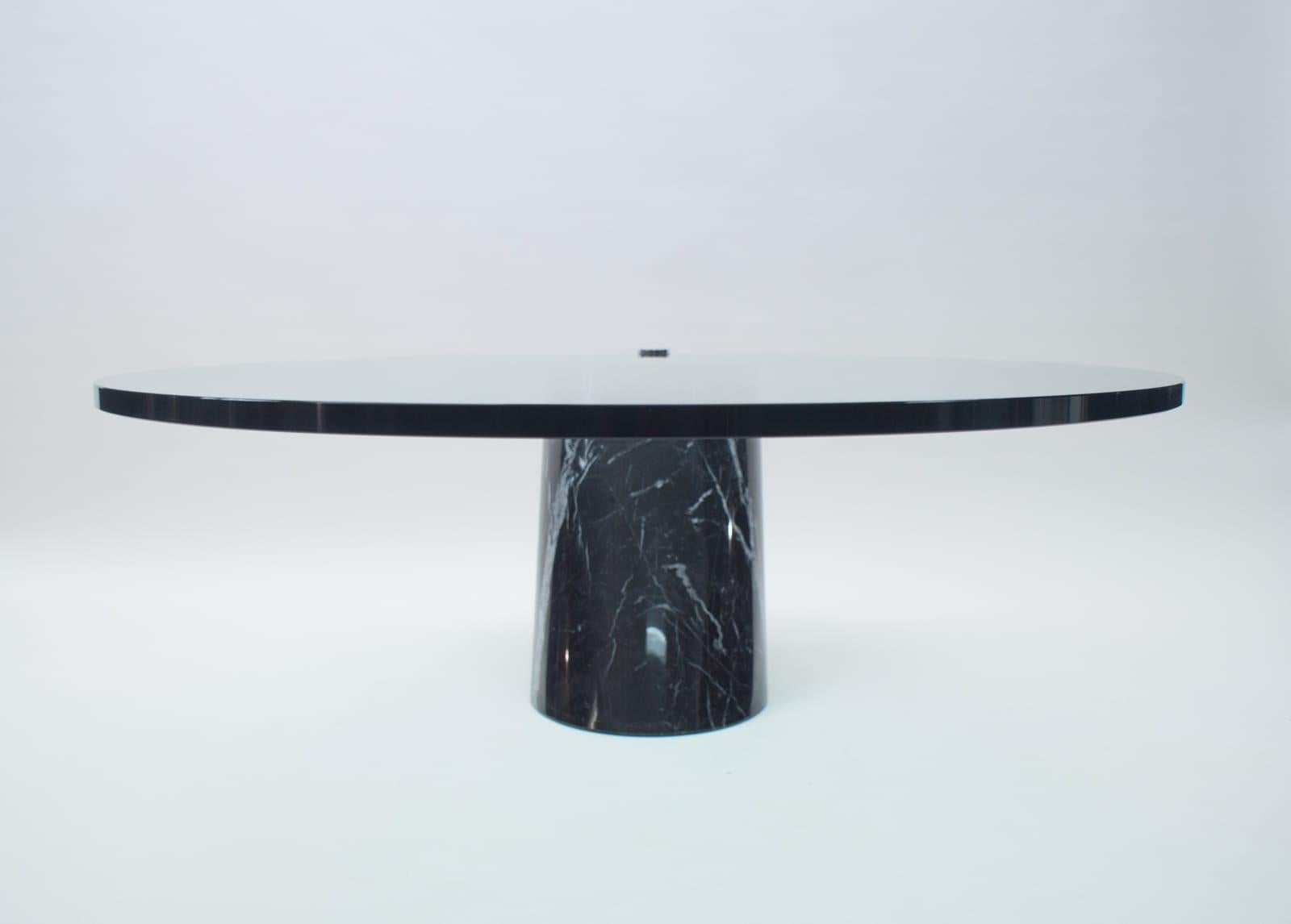 Metal Black Marble and Glass Coffee Table Model K1000 by Team Form for Ronald Schmitt