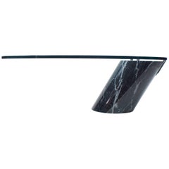 Black Marble and Glass Coffee Table Model K1000 by Team Form for Ronald Schmitt