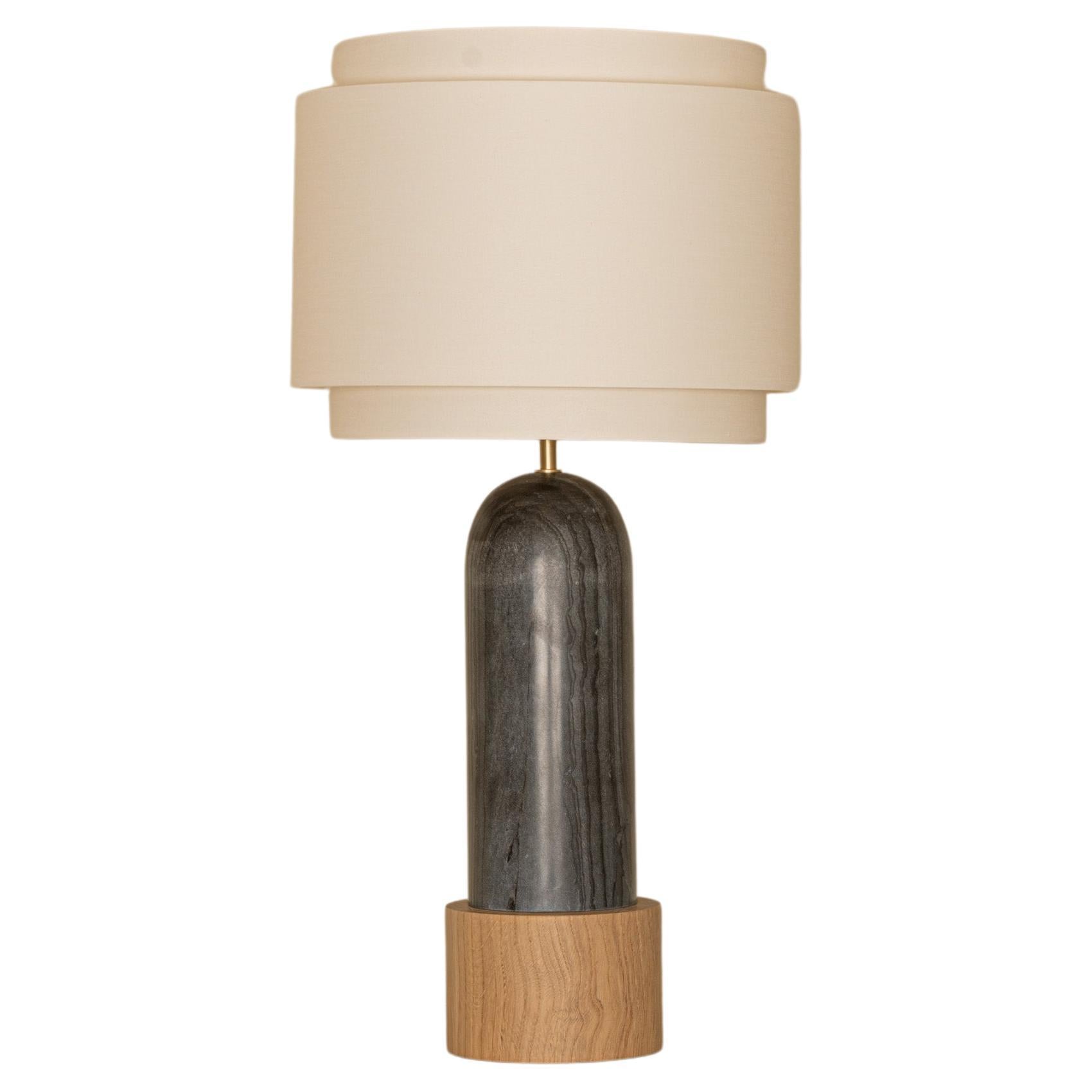 Black Marble And Oak Base Pura Kelo Double Table Lamp by Simone & Marcel