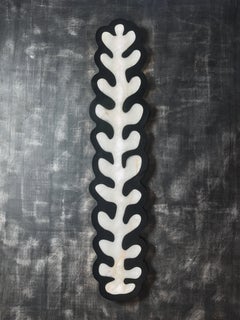 Black Marble and Rock Crystal Tall Leaves Wall Sconces