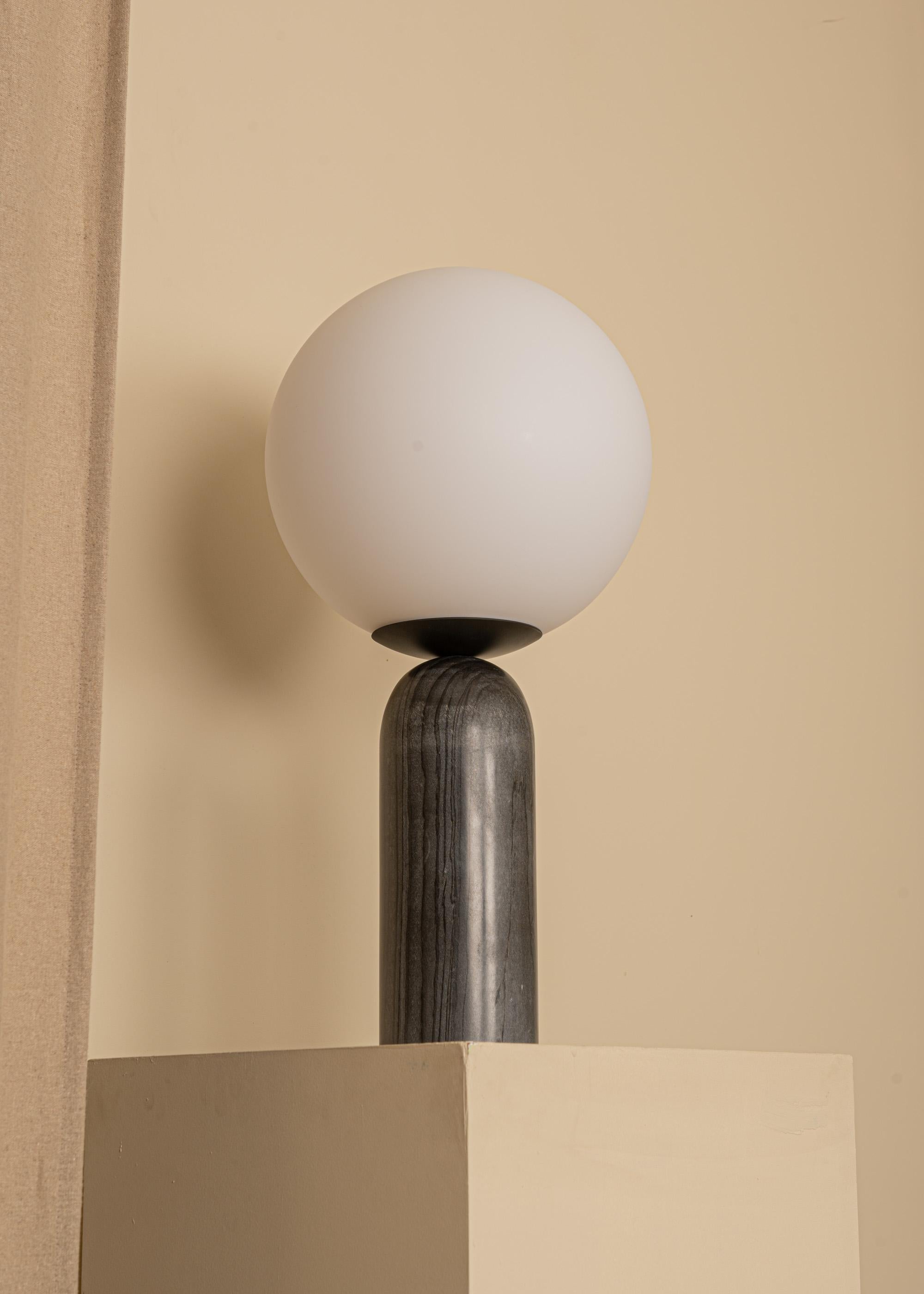 Post-Modern Black Marble and Steel Atlas Table Lamp by Simone & Marcel For Sale