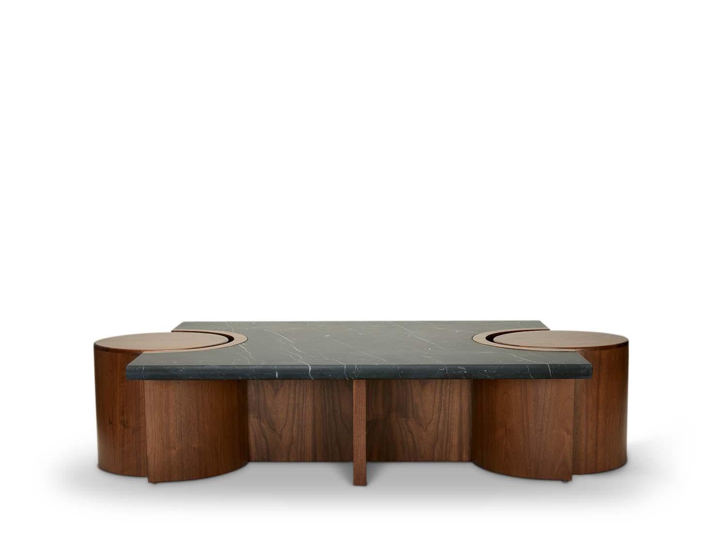 Prospect-Couchtisch aus schwarzem Marmor und Nussbaumholz von Lawson-Fenning (Moderne der Mitte des Jahrhunderts) im Angebot