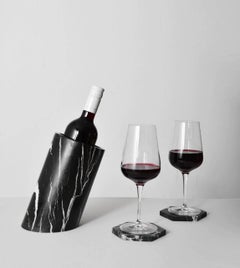 Black Marble Angled Wine Cooler