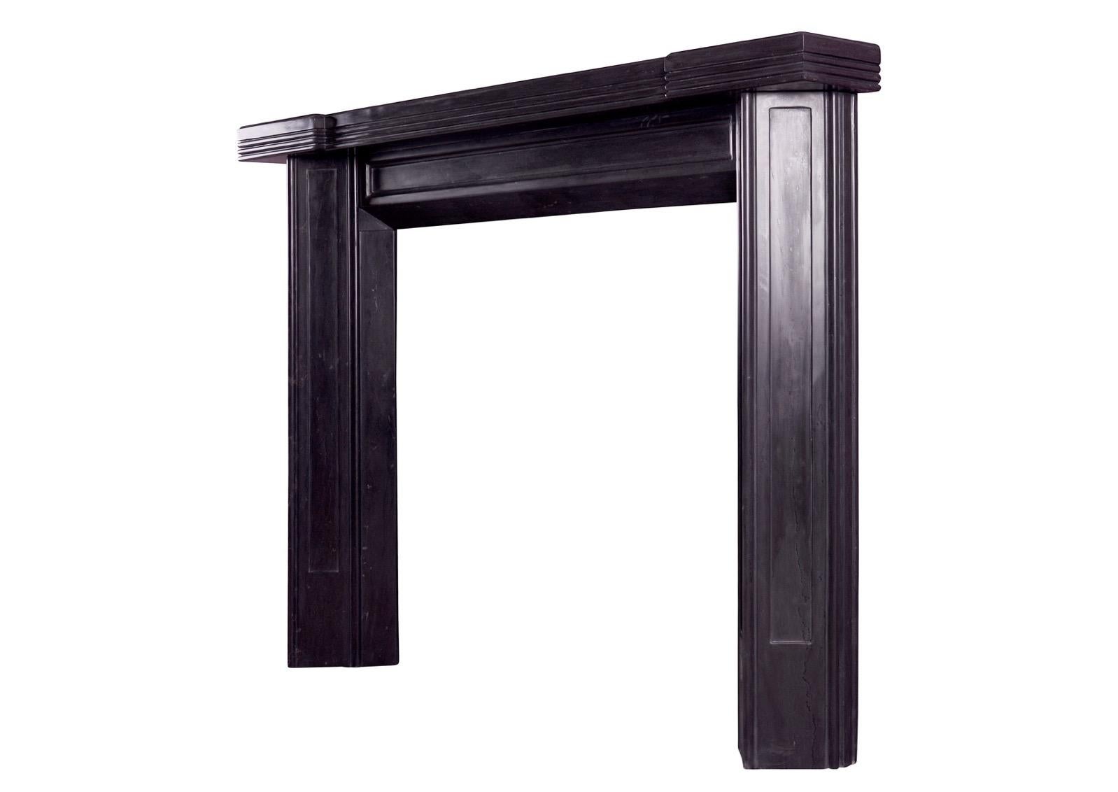 Contemporary Black Marble Art Deco Style Fireplace For Sale