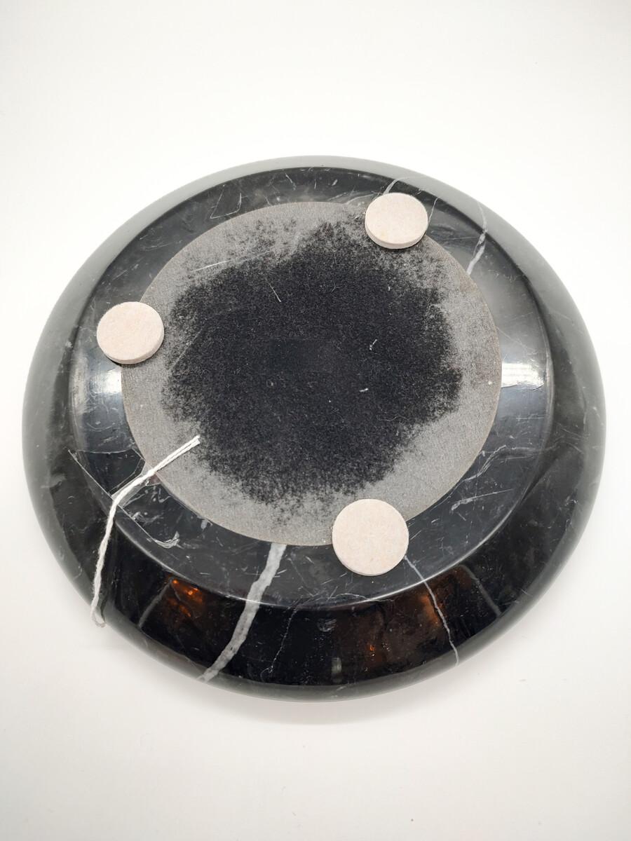 Mid-Century Modern Black Marble Ashtray by Angelo MANGIAROTTI, Italy, 1970s For Sale