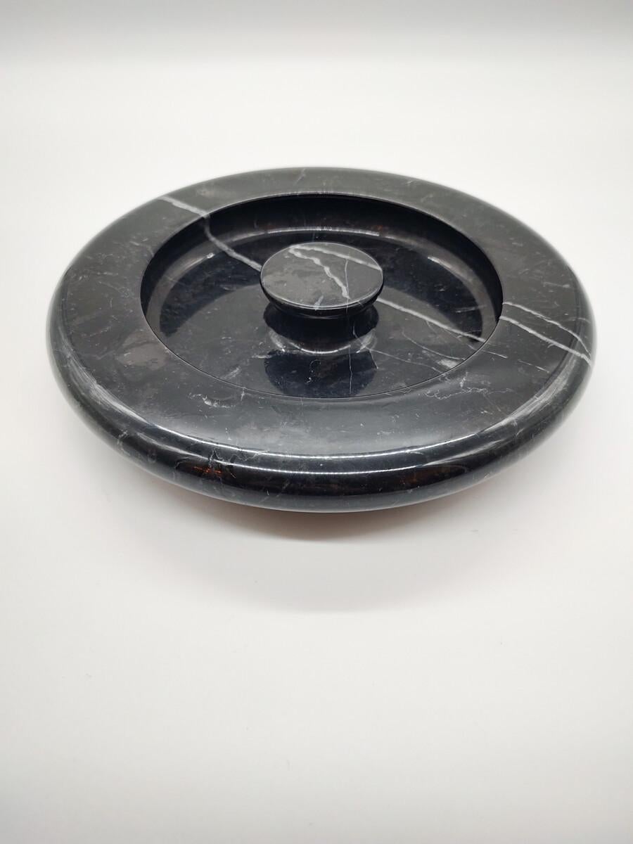 Black Marble Ashtray by Angelo MANGIAROTTI, Italy, 1970s For Sale 1