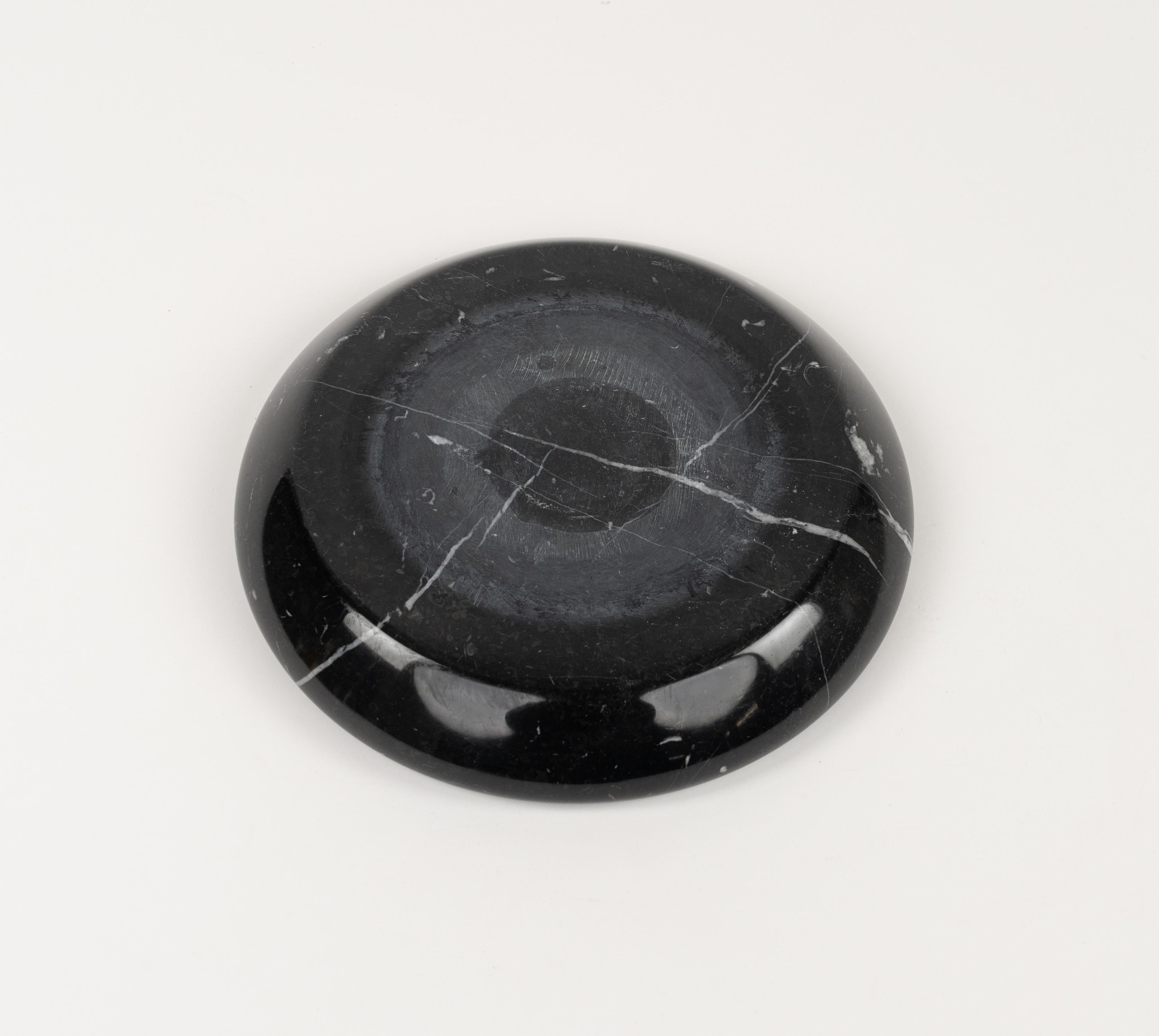 Black Marble Ashtray or Vide-Poche attributed to Angelo Mangiarotti, Italy 1970s For Sale 12