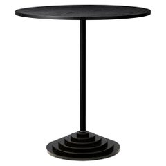 Black Marble Base and Steel High Table