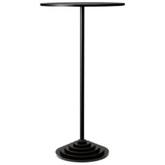 Black Marble Base and Steel High Table