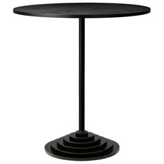 Black Marble Base and Steel High Table