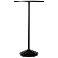 Black Marble Base and Steel High Table