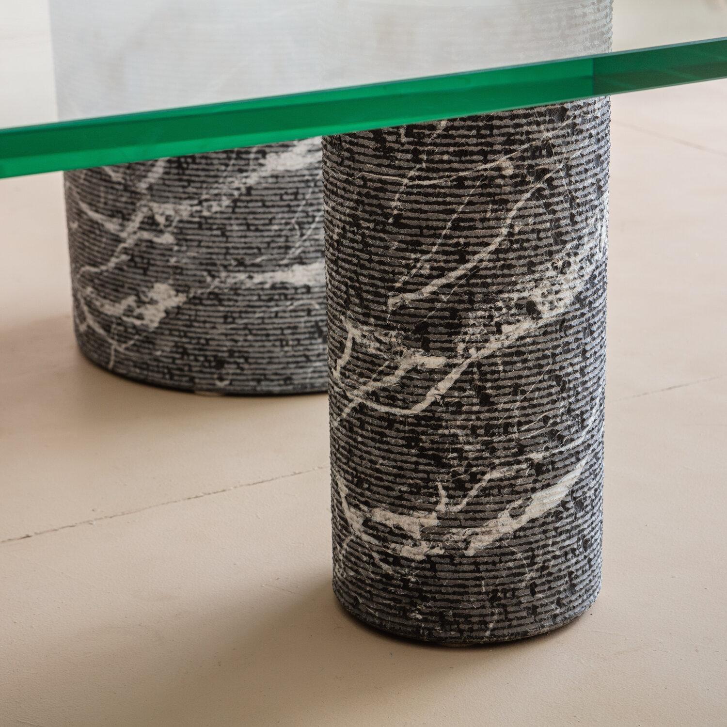 Black Marble Base Coffee Table by Massimo Vignelli for Casigliani 5