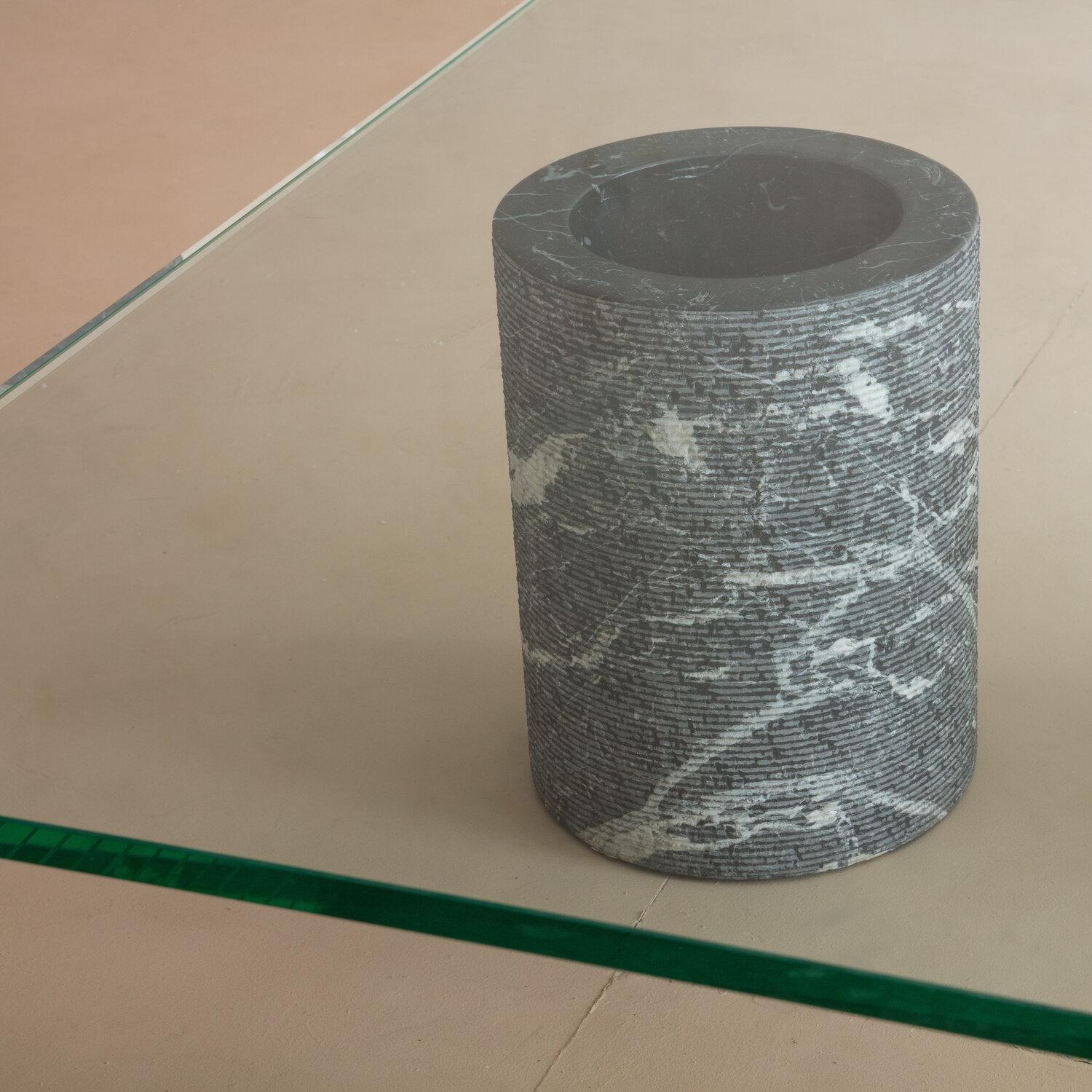 Black Marble Base Coffee Table by Massimo Vignelli for Casigliani 1