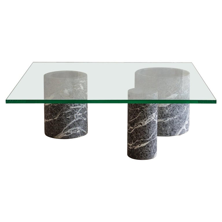 Massimo Vignelli for Casigliani marble-base coffee table, 1970s, offered by South Loop Loft